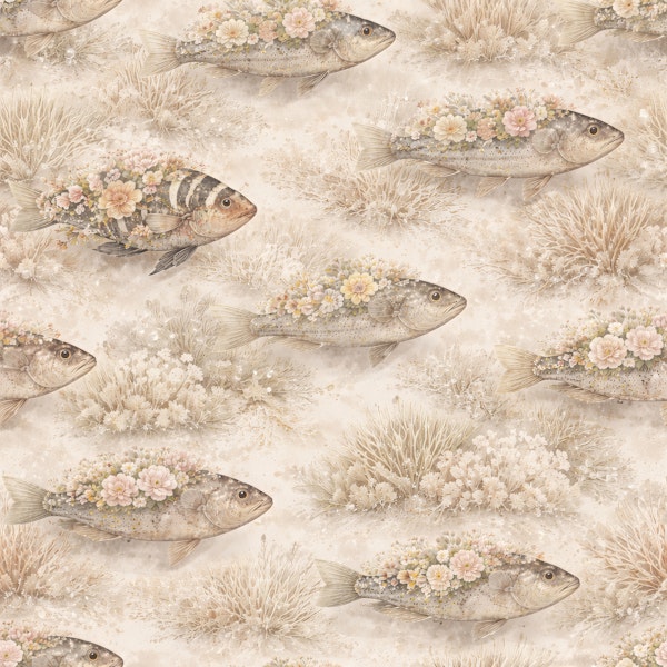 Flowerful Fishes - Cream Version