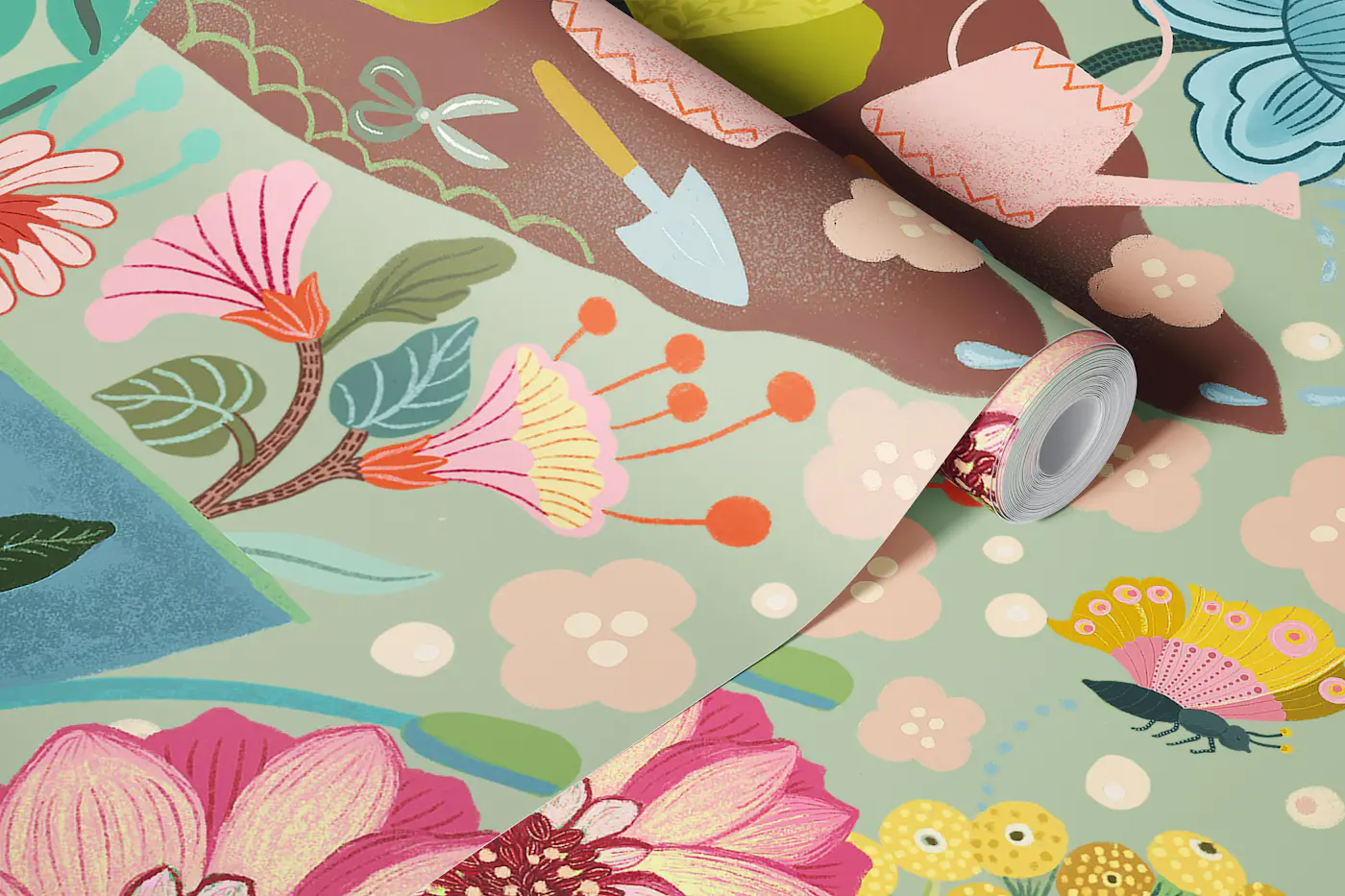 Gardening -Green big wallpaper roll