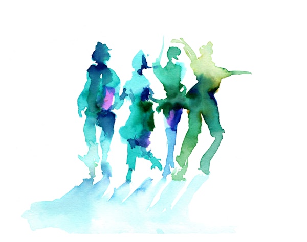 Abstract Watercolor Party Crowd