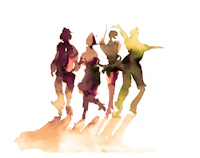 Watercolor Dancing Silhouettes wallpaper
