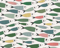 Mid Century Sardines - Colourful Bathroom tapet