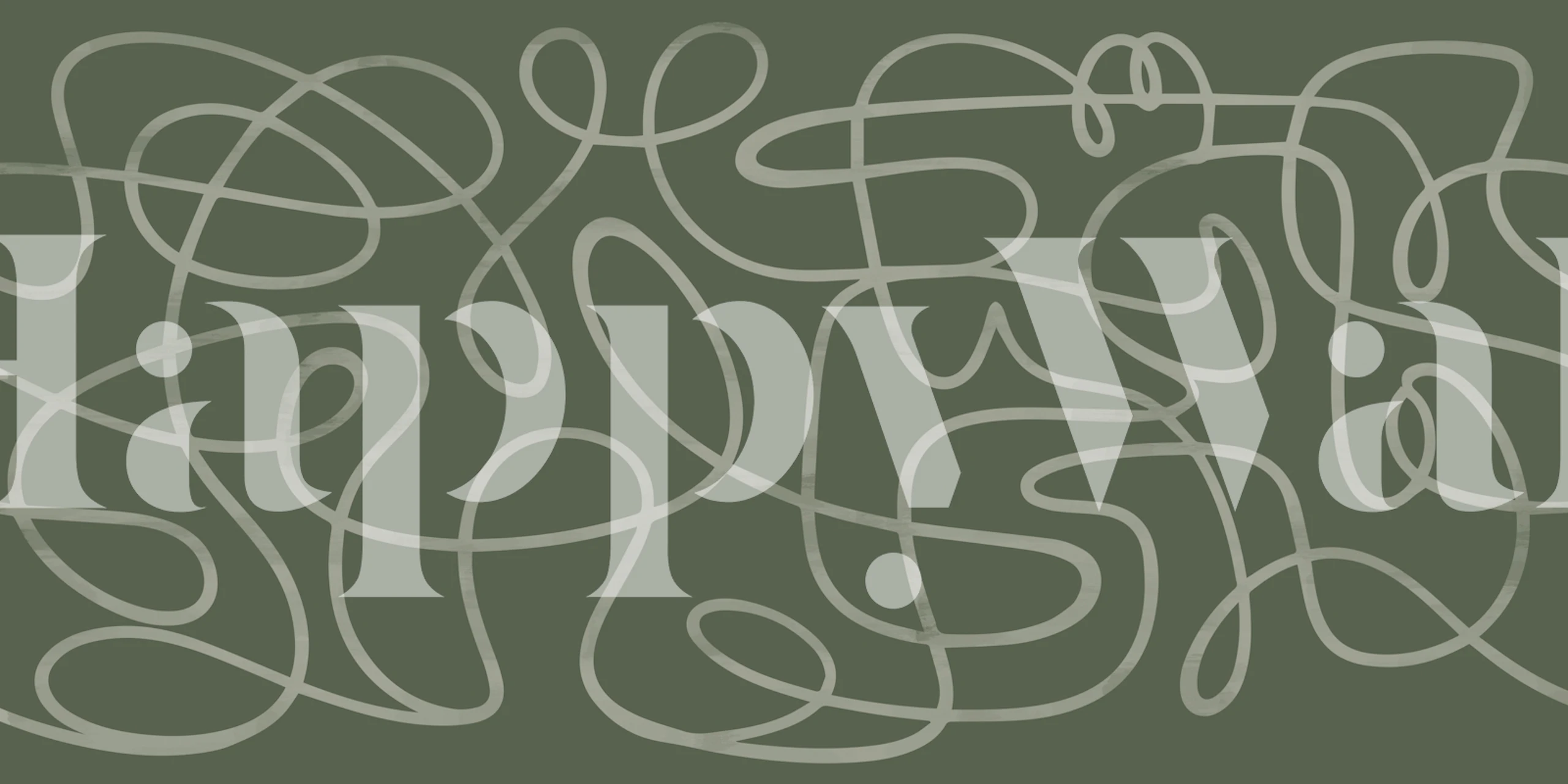 Olive Abstract Cubism tapete