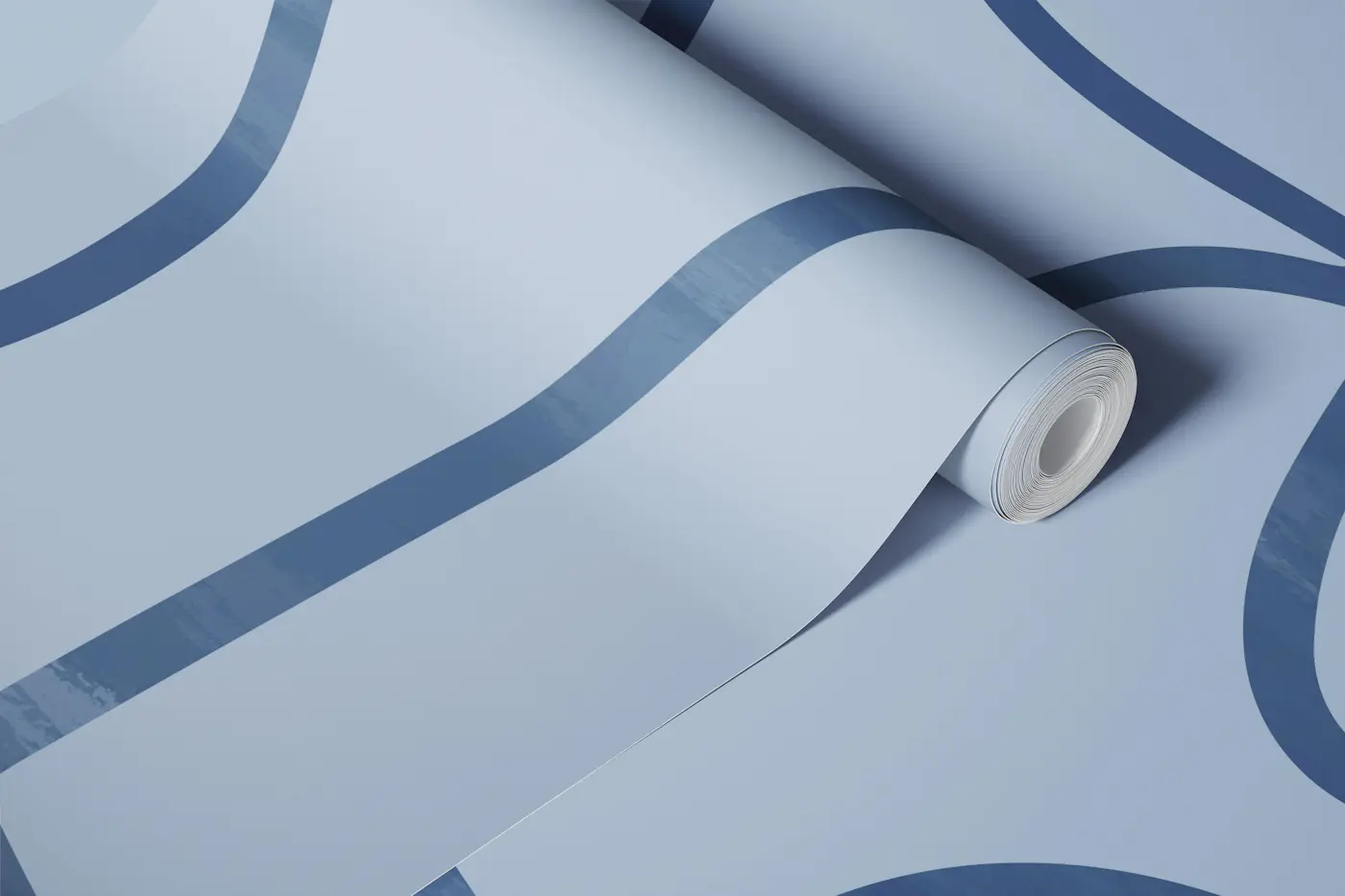 Abstract Blue Cubism wallpaper roll