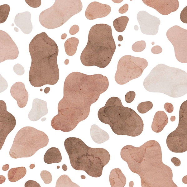 Pastel Cow Print - brown