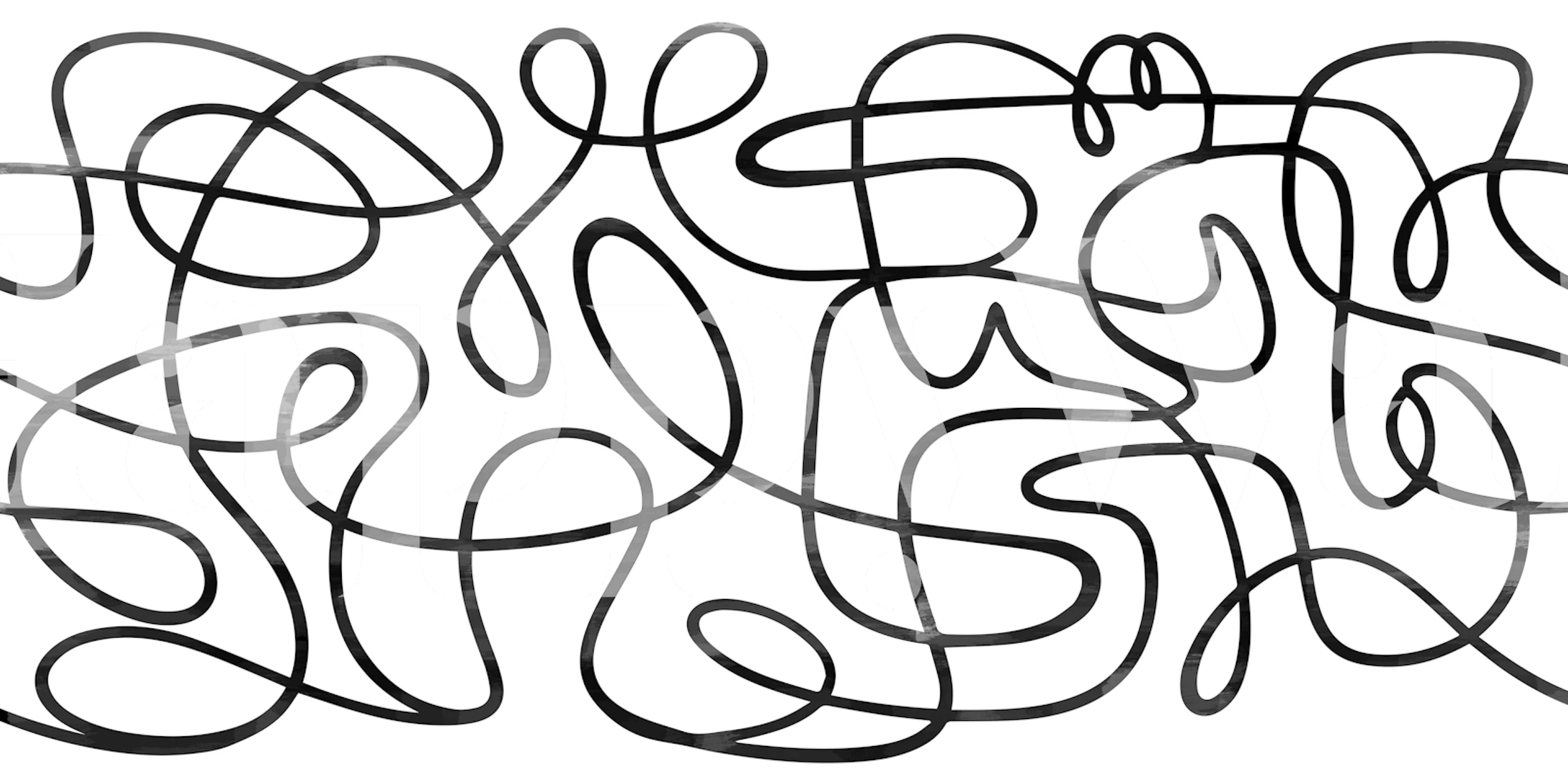 Abstract Black Cubism behang