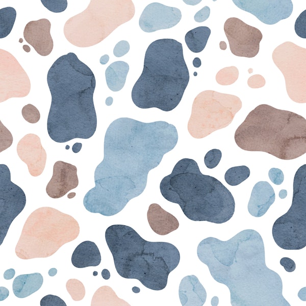 Pastel Cow Print - blue