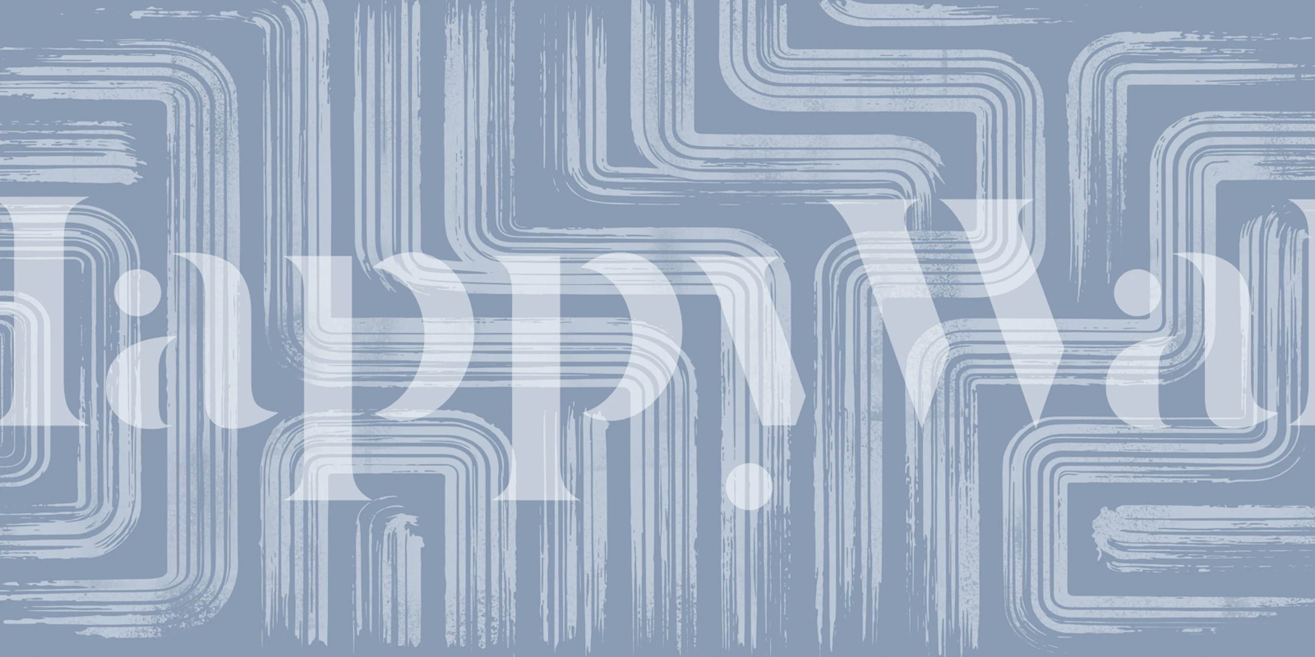 Modern Blue Curving Stripes behang