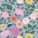 Pastel Dahlias on Teal