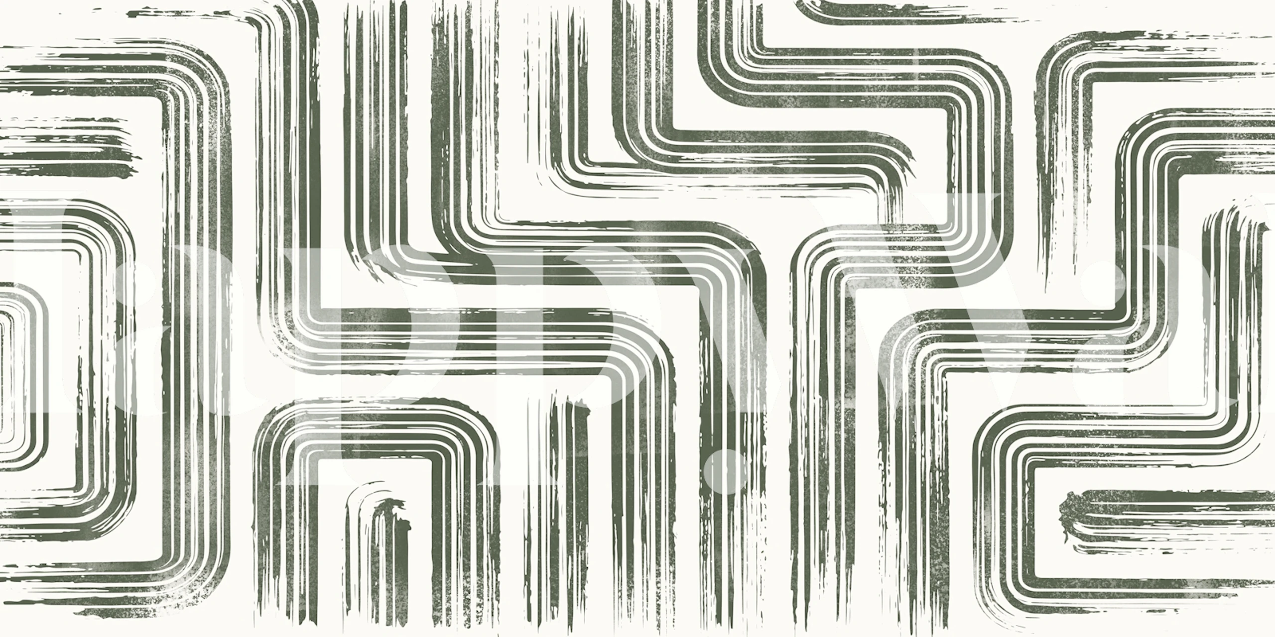 Abstract Sage Labyrinth Brushstrokes behang