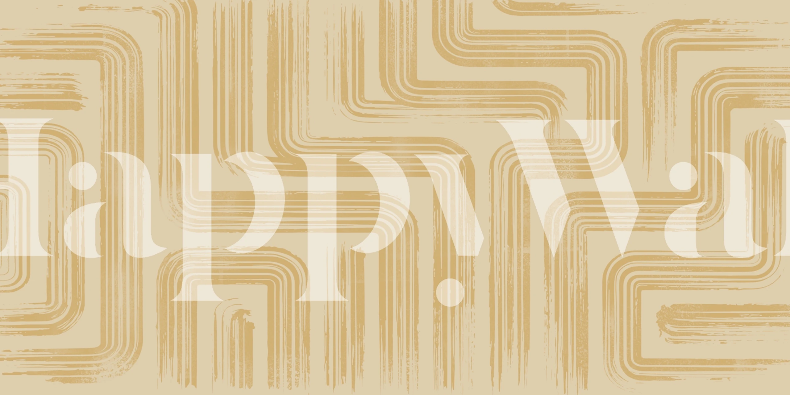 Retro Beige Groove Lines wallpaper