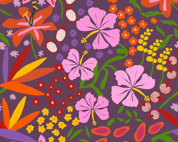 Vibrant Maximalist Bloom Purple