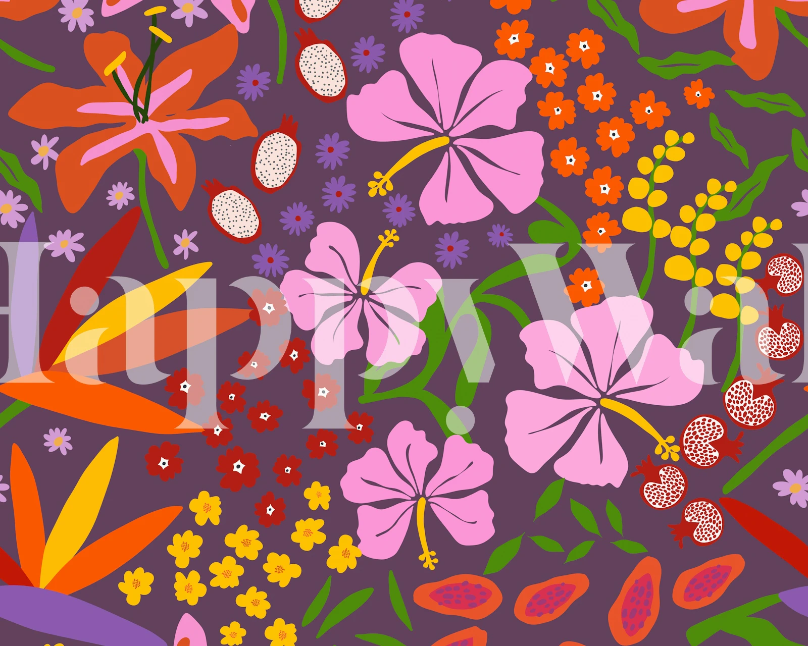 Vibrant Maximalist Bloom Purple wallpaper