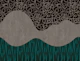 Retro Organic Waves in Teal Brown