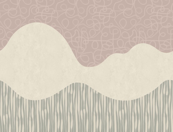 Retro Organic Waves in Blush Mint