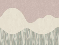 Retro Organic Waves in Blush Mint tapeta