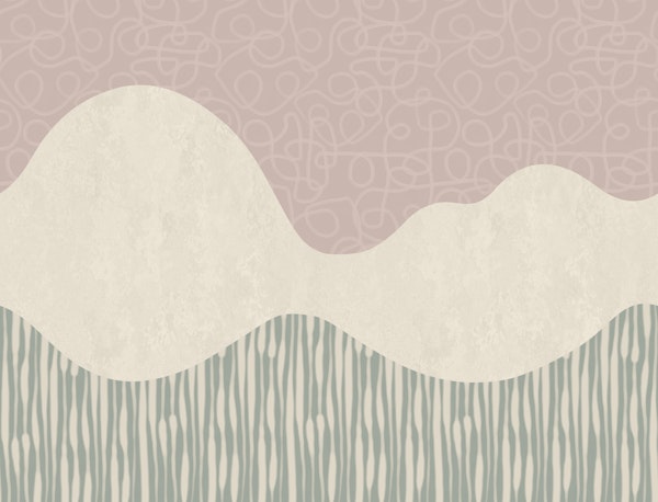 Retro Organic Waves in Blush Mint