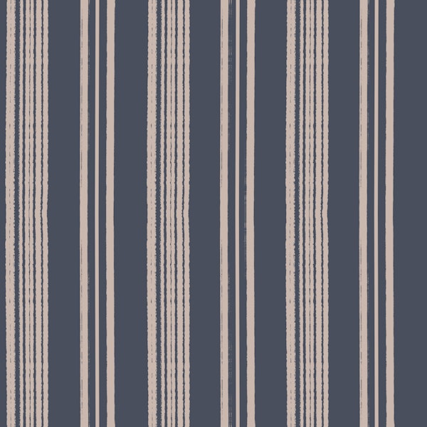 Navy Beige Vertical Stripes