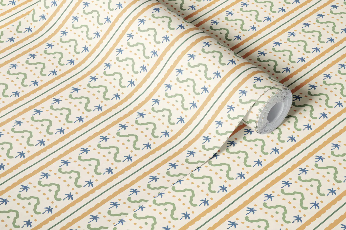 Marrakesh Striped Ornament wallpaper roll