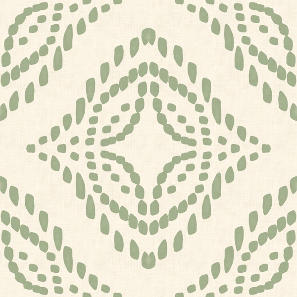 Block Print Ornament Coastal Green
