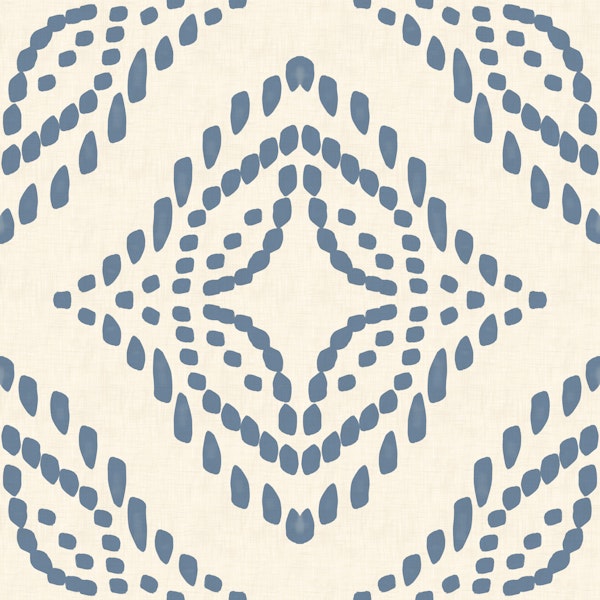 Block Print Ornament Slate Blue