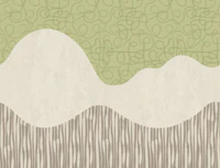 Retro Organic Waves in Green Beige tapeta