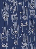 Boho Blue Hands wallpaper