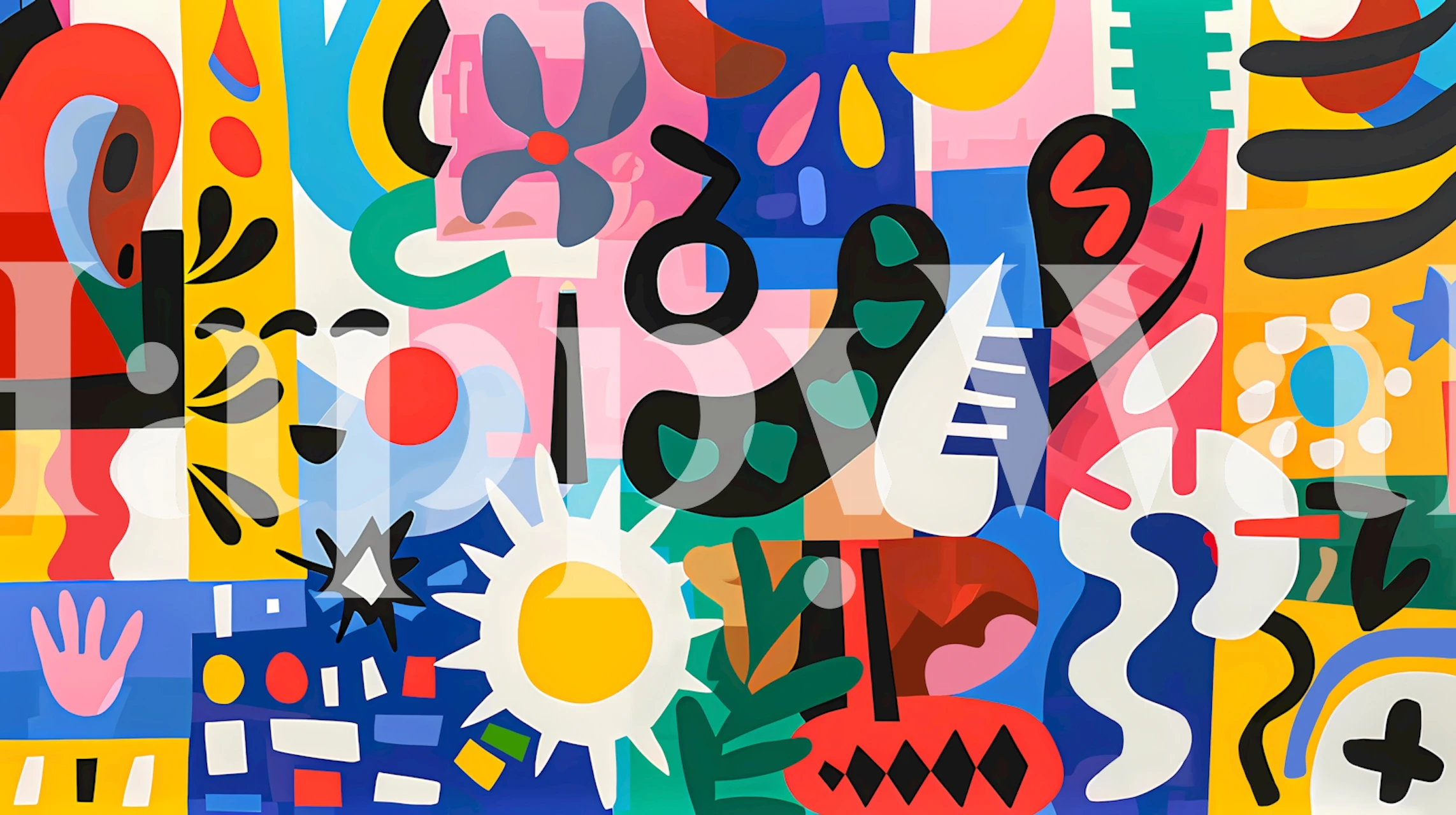 Playful Pop Art Collage wallpaper