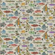 Hand Drawn Whimsical Fish Doodles Cream Small