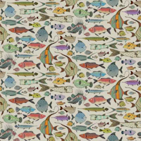 Hand Drawn Whimsical Fish Doodles Cream wallpaper