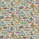Hand Drawn Whimsical Fish Doodles Cream