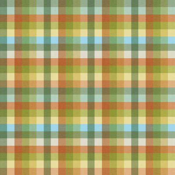 Fresh Retro Plaid Cream Rust Lime