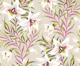 Winika Orchid Hand-Painted Floral - Beige