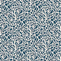 Coastal Coral Texture Dark Navy wallpaper