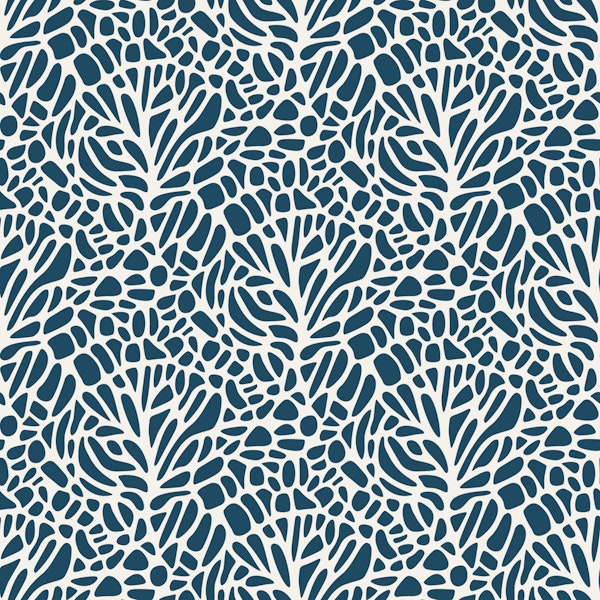 Coastal Coral Texture Dark Navy