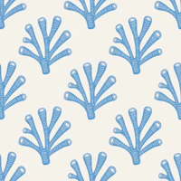 Scandi Coastal Coral Blue and White wallpaper
