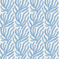 Retro Marine Botanicals Blue tapet