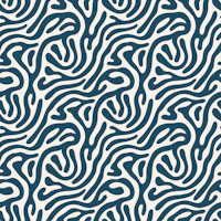 Calm Coastal Abstract Curves Navy White wallpaper