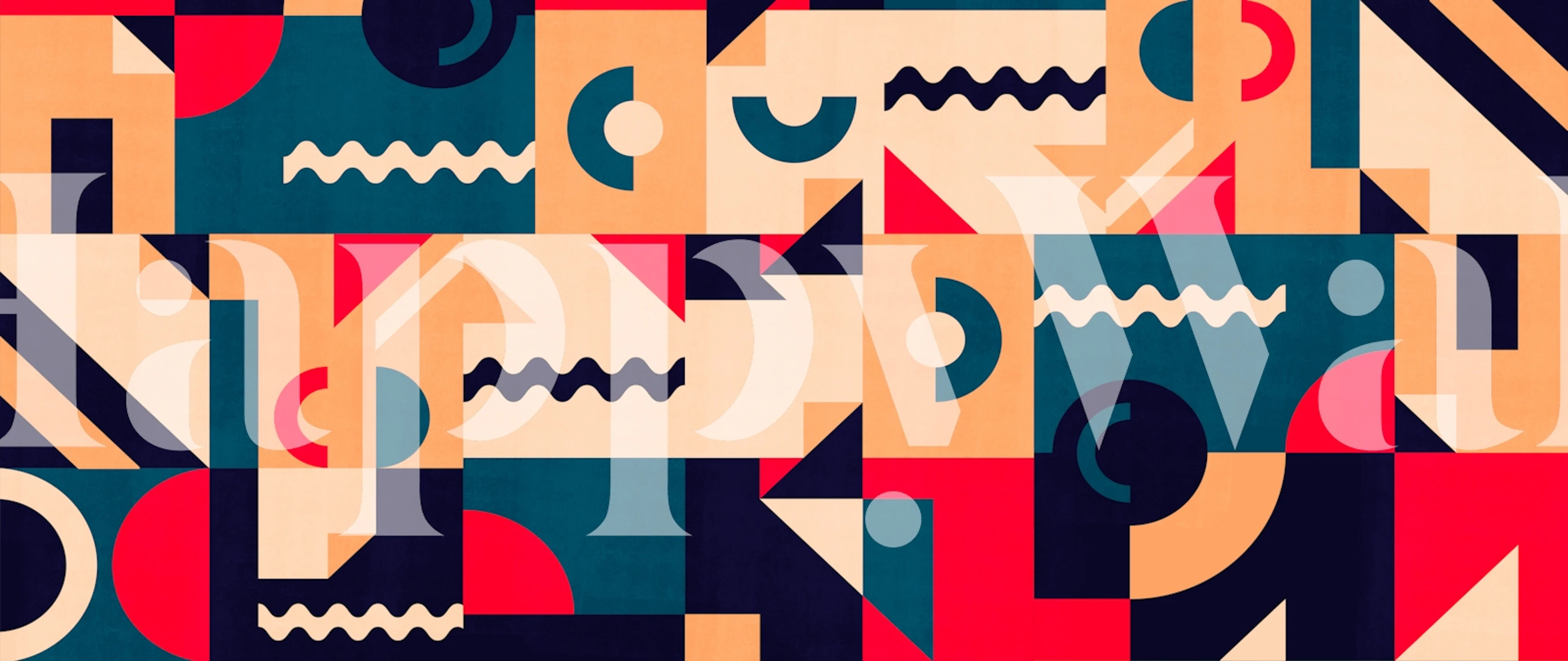 Bold Bauhaus Geometrics wallpaper in a room