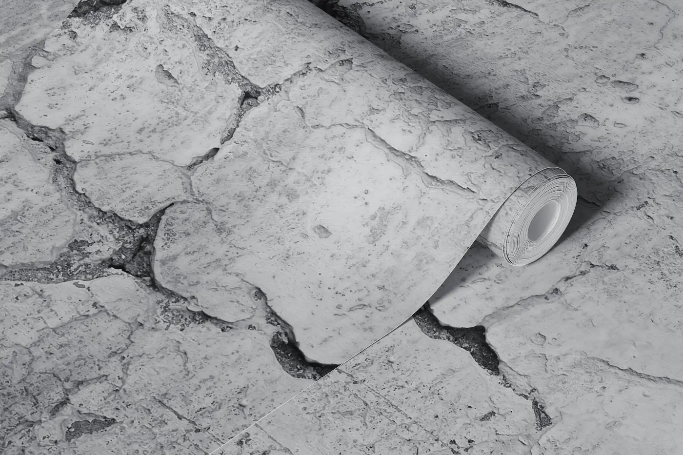 Rustic Stone Wall Napoli 1 - BW wallpaper roll