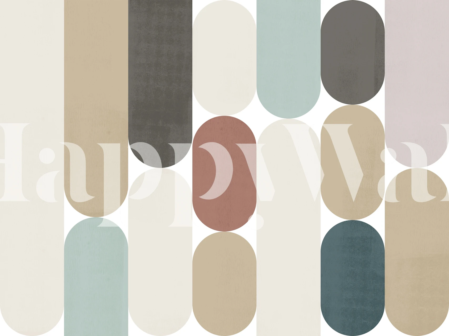 Mid Century Rounded Columns wallpaper in a room