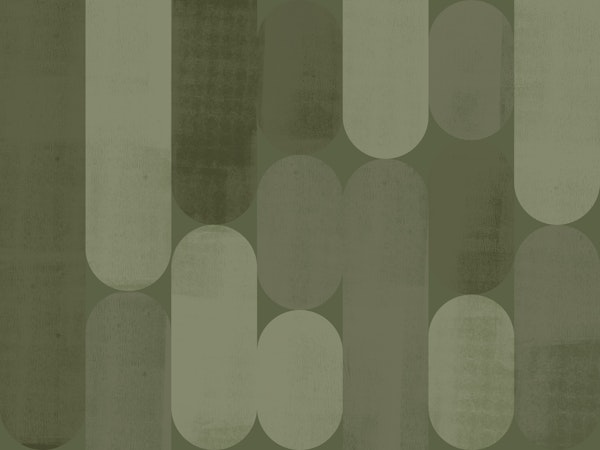 Olive Mid Century Geometric Blocks