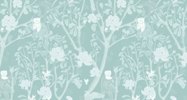 Capuchins & Fig Trees Blue Mural