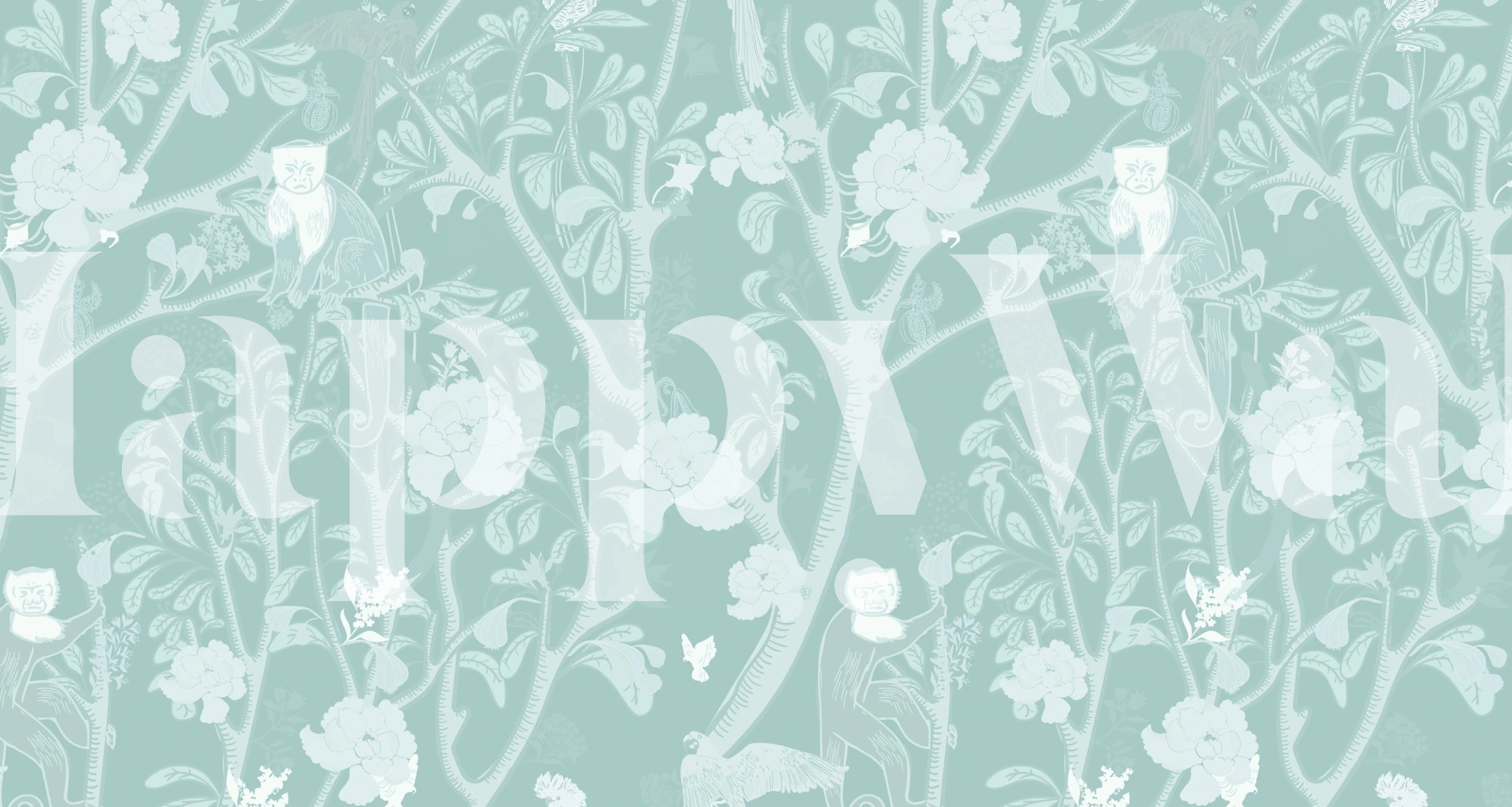 Capuchins & Fig Trees Blue Mural tapet