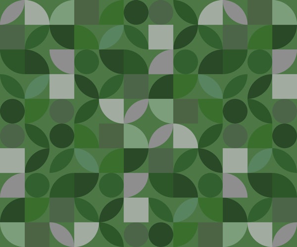 Green Geometric Leaf Mosaic