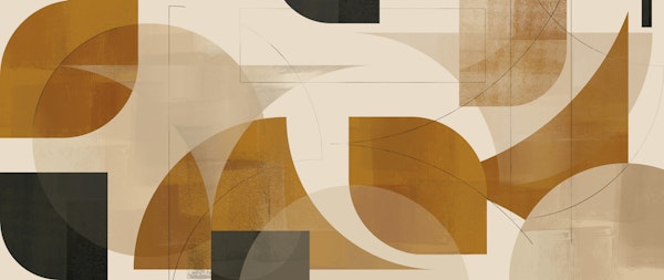 Mid Century Geometric Ochre