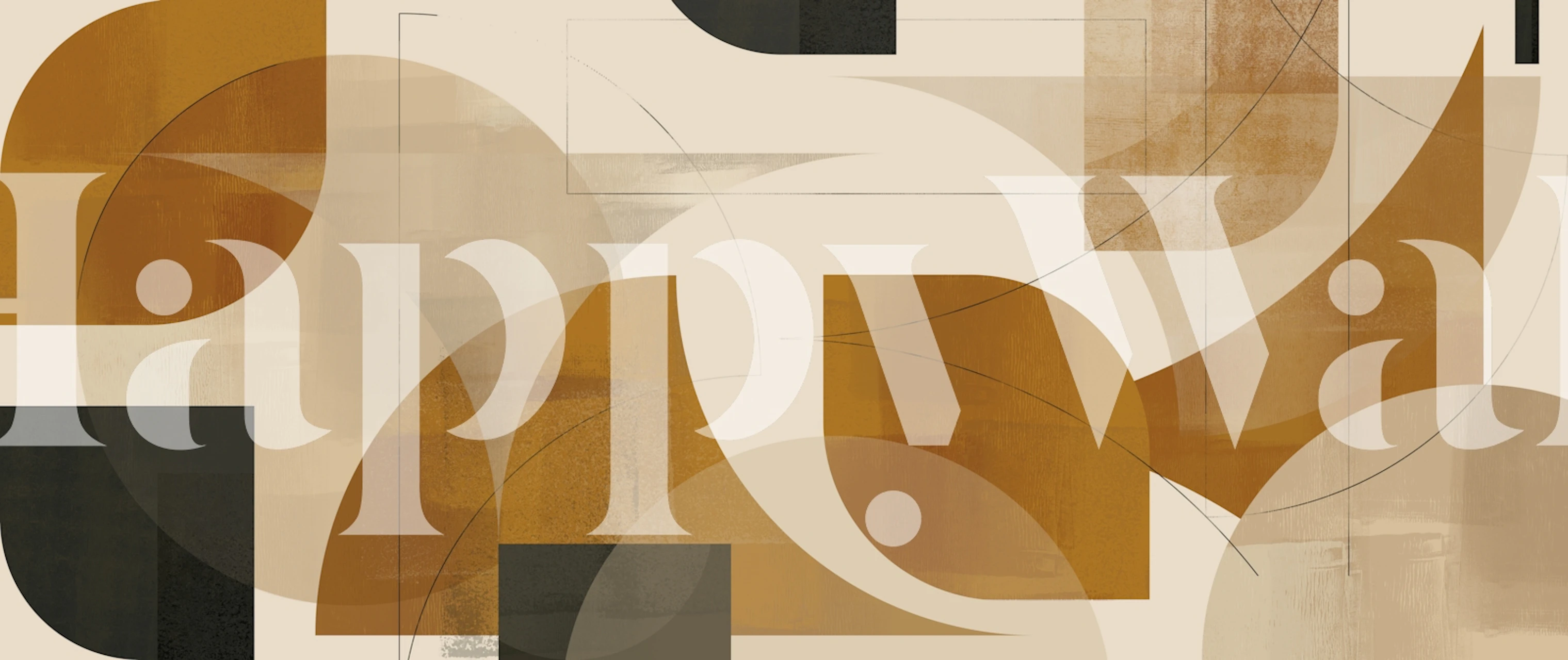 Mid Century Geometric Ochre wallpaper in a modern room