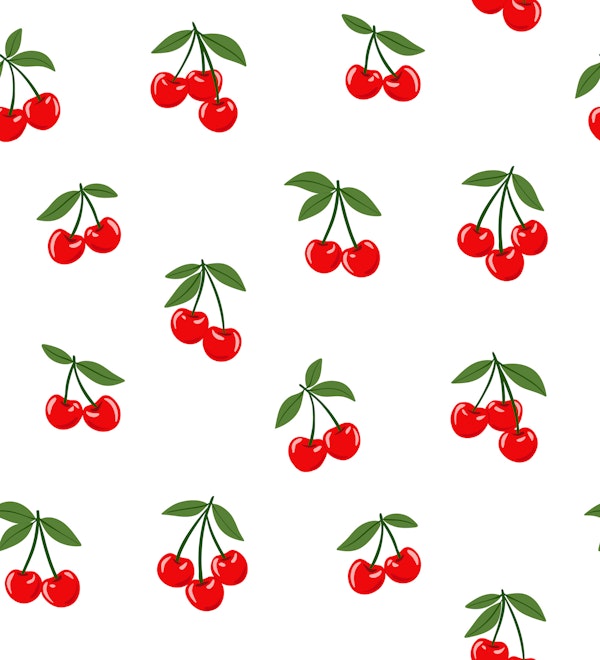 Red Cherries on White