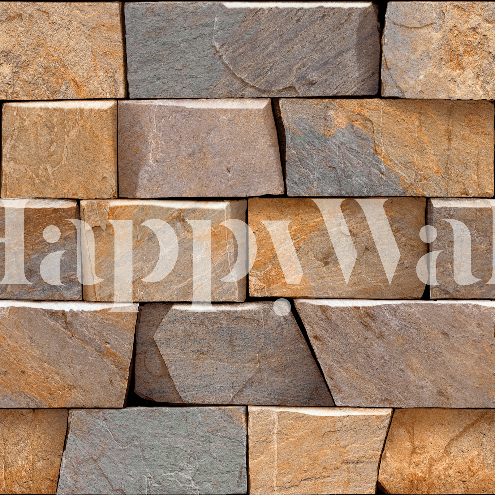 Rustic Sandstone Blocks Wallpaper - Happywall