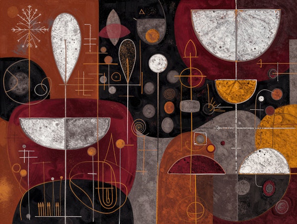 Mid Century Abstract Geometric Mural