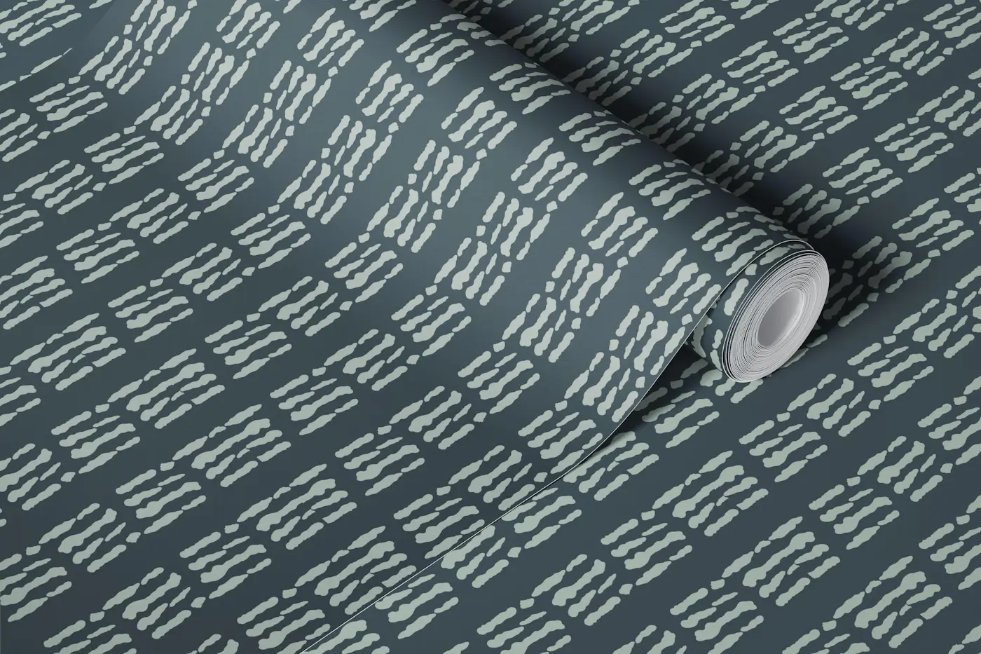 Deep Green Dash Grid wallpaper roll